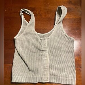 Grey ribbon crop top